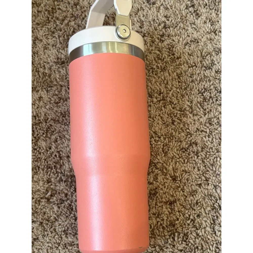 Stanley Quencher H2.0 FlowState 30oz Tumbler Cup Grapefruit Pink Mug Top Handle
